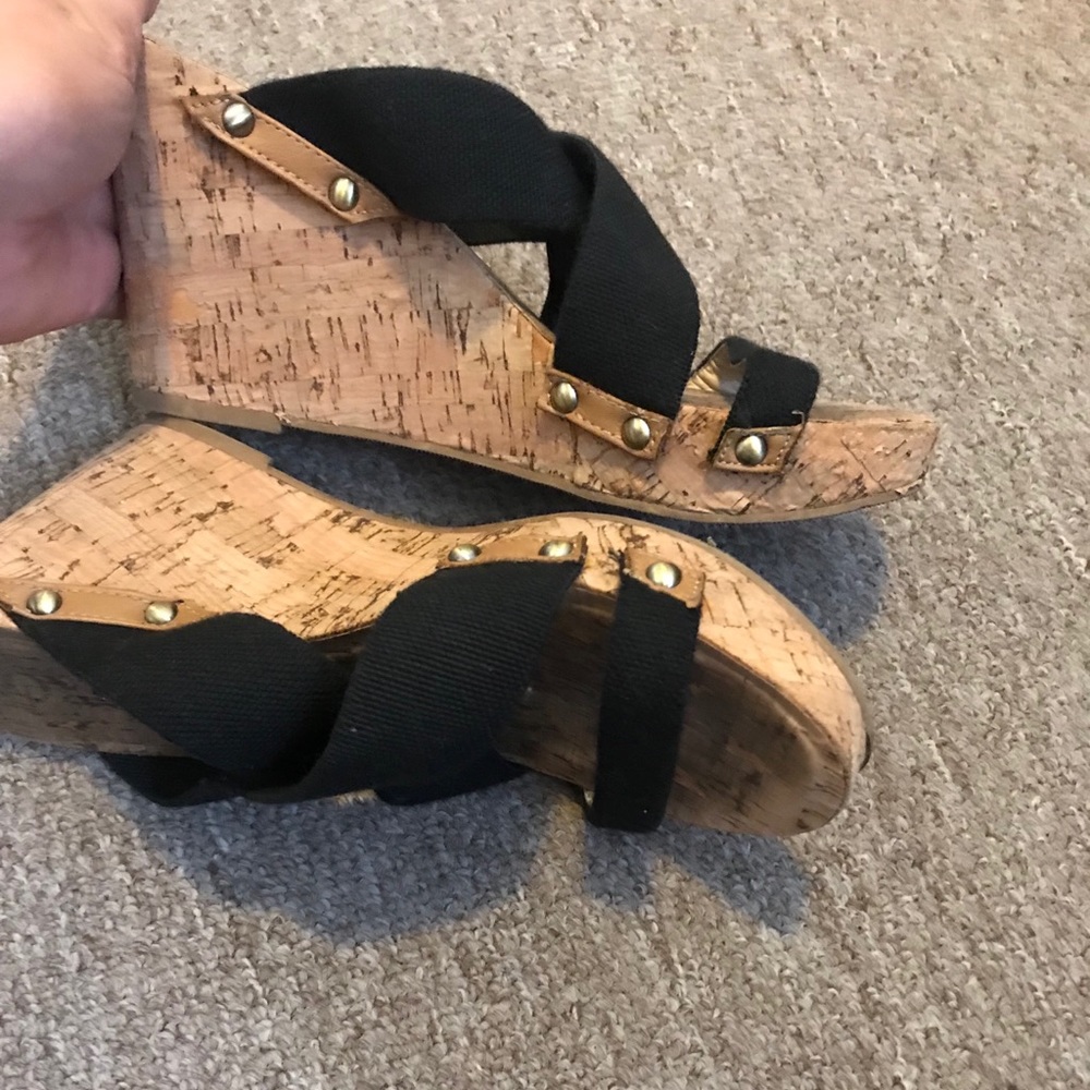 Wedge cork heels